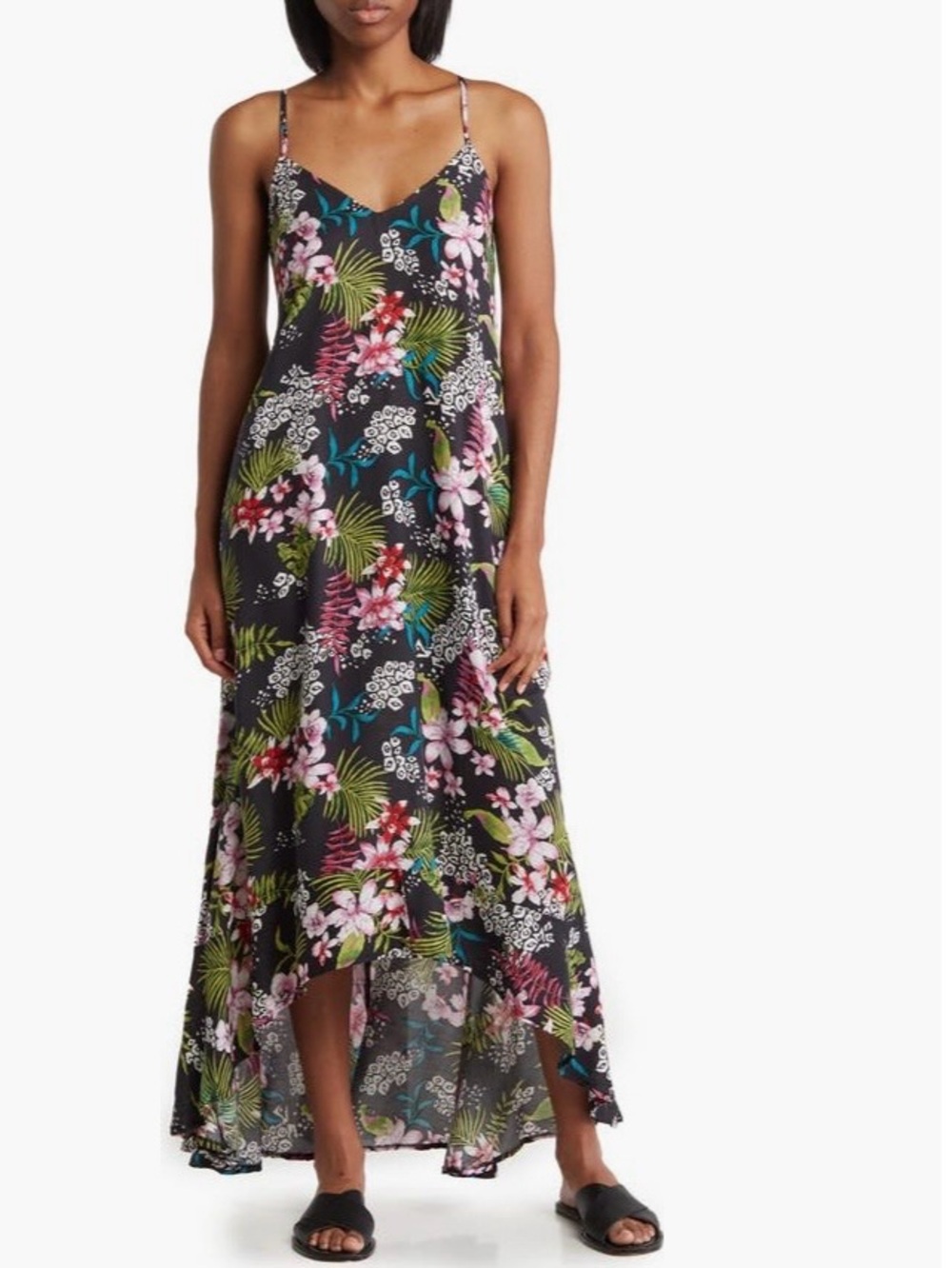 BOHO ME Tropical Leaf Printed Hi-Lo  Dress / Cover-Up